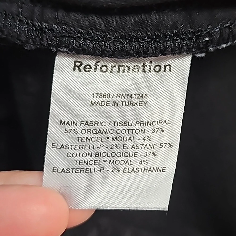 Reformation High-Rise Black Wash Skinny Jeans